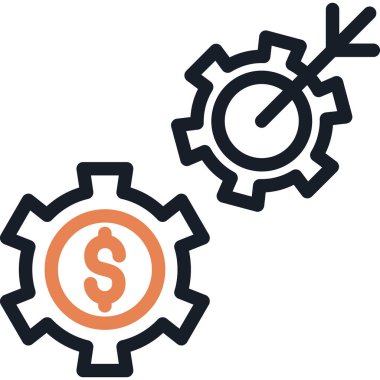 Pazarlama Taktikleri Satırı Simge Ögesi, Basit Tasarımlı Vektör İllüstrasyonu