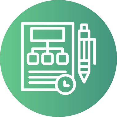 Görev Çizelgesi Gradyan Çemberi Simgesi, Basit Tasarımlı Vektör Resimleri