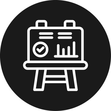 İş Stratejisi Çizgisi Çemberi BG Simgesi, Basit Tasarımlı Vektör Resimleri