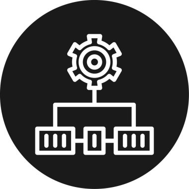 Büyük Veri Çizgisi Çemberi BG Simgesi, Basit Tasarımlı Vektör Resimleri