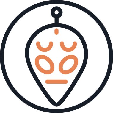 Uzaylı Kişi Çizgisi Simgesi, Basit Tasarımlı Vektör İllüstrasyonu