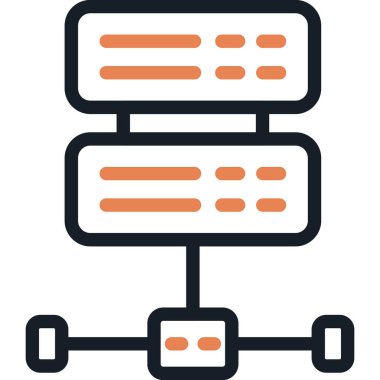 Sunucu Satırı Simgesi, Basit Tasarımlı Vektör Resimleri