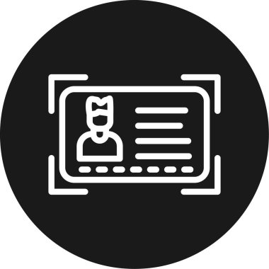 Kimlik Çizgisi Tarama Çemberi BG Simgesi, Basit Tasarımlı Vektör Resimleri