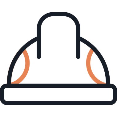 Güvenli Miğfer Çizgisi Simge Ögesi, Basit Tasarımlı Vektör Resimleri