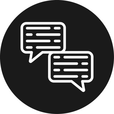 Yorum Kutusu Satırı Çemberi BG Simgesi, Basit Tasarımlı Vektör Resimleri