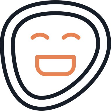 Utanmış Yüz Satırı Simge Ögesi, Basit Tasarımlı Vektör İllüstrasyonu