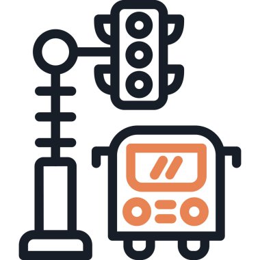 Otobüs Durağı Simgesi, Basit Tasarımlı Vektör Resimleri