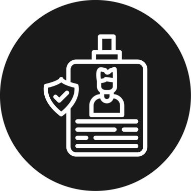 Kimlik Kartı Çizgisi Çemberi BG Simgesi, Basit Tasarımlı Vektör Resimleri