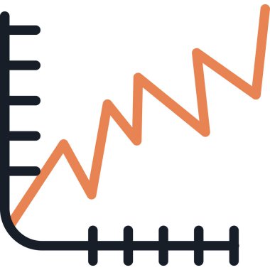 Enflasyon Planlama Çizgisi Simgesi, Basit Tasarımlı Vektör İllüstrasyonu
