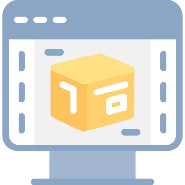 Ürün Tasarımı Düz Simge, Basit Tasarımlı Vektör İllüzyonu