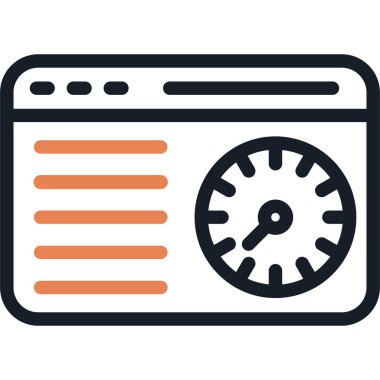 Zaman Ayırma Satırı Simgesi, Basit Tasarımlı Vektör İllüstrasyonu