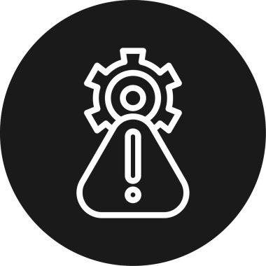 Risk Yönetimi Satırı Çemberi BG Simgesi, Basit Tasarımlı Vektör Resimleri