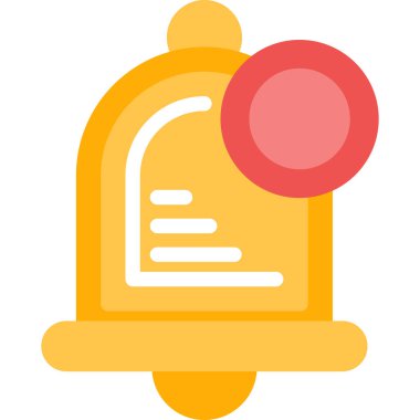 Bildirim Çanı Düz Simgesi, Basit Tasarımlı Vektör İllüstrasyonu