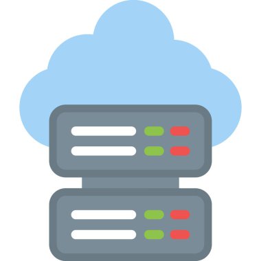 Veri Merkezi Düz Simgesi, Basit Tasarımlı Vektör Resimleri