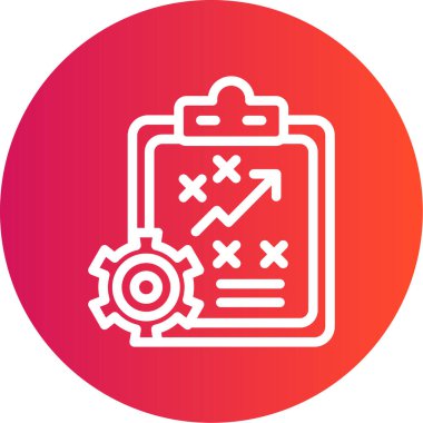 Stratejik Planlama Aracı Çizgisi Gradyan Çemberi Simgesi, Basit Tasarımlı Vektör Resimleri