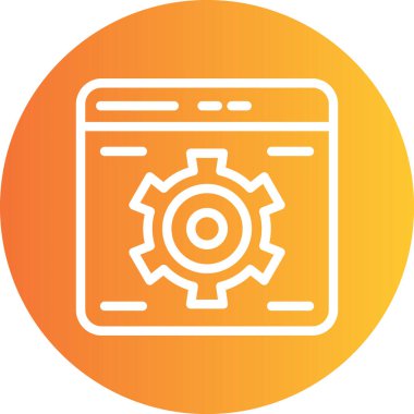 SEO Servis Satırı Gradyan Çemberi Simgesi, Basit Tasarımlı Vektör Resimleri