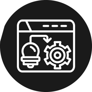 SEO Uygulama Satırı Çemberi BG Simgesi, Basit Tasarımlı Vektör Resimleri