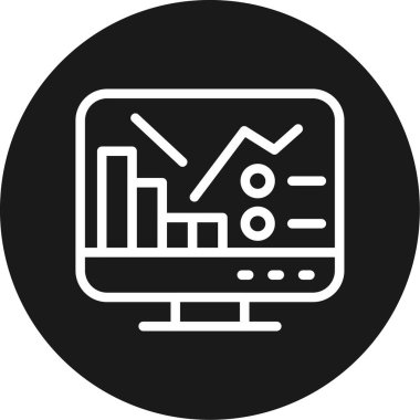 Rapor Çizgisi Çemberi BG Simgesi, Basit Tasarımlı Vektör Resimleri