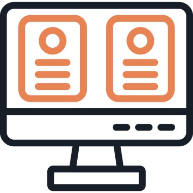 Sunucu Plan Satırı Simgesi, Basit Tasarımlı Vektör Resimleri