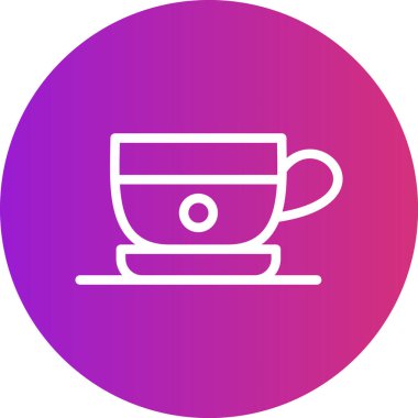 Akşam Kahve Hattı Gradyan Çemberi Simgesi, Basit Tasarımlı Vektör İllüstrasyonu