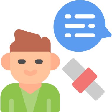 Tartışma Moderatör Düz Simge, Basit Tasarımlı Vektör İllüzyonu