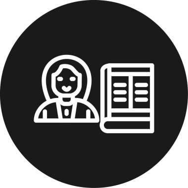 Öğretmenin Etki Çizgisi Çemberi BG Simgesi, Basit Tasarımlı Vektör İllüstrasyonu