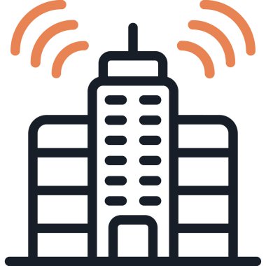 Şehir Gürültüsü Çizgisi Simgesi, Basit Tasarımlı Vektör İllüstrasyonu