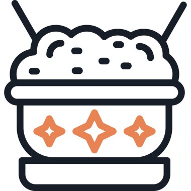 Çin Yemek Hattı Simgesi, Basit Tasarımlı Vektör Resimleri