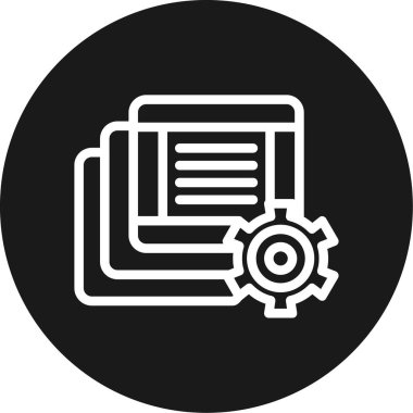 Görev Otomasyon Satırı Çemberi BG Simgesi, Basit Tasarımlı Vektör Resimleri