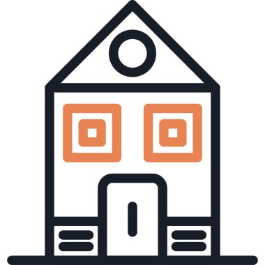 Çamur Evi Satırı Simgesi, Basit Tasarımlı Vektör Resimleri