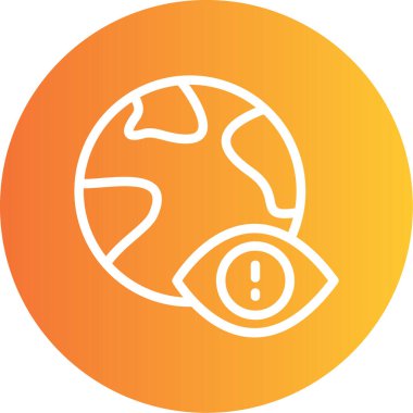 Küresel Veigon Çizgisi Gradyan Çemberi Simgesi, Basit Tasarımlı Vektör Resimleri