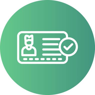 Kimlik Doğrulama Çizgisi Gradyan Çemberi Simgesi, Basit Tasarımlı Vektör Resimleri