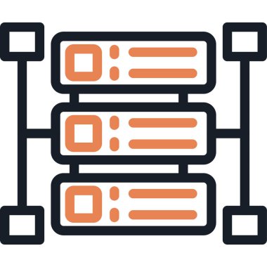 Veri Deposu Satırı Simgesi, Basit Tasarımlı Vektör Resimleri