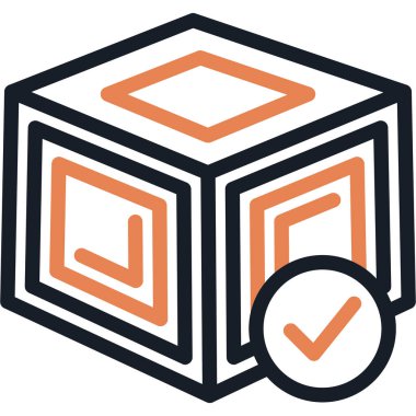 Teslimat Satırının Tamamlanması Simgesi, Basit Tasarımlı Vektör Resimleri