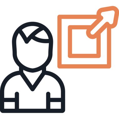 Dış Hissedarlar Çizgisi Simgesi, Basit Tasarımlı Vektör İllüstrasyonu