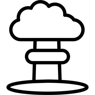 Nükleer Test Düz Simgesi, Basit Tasarımlı Vektör Resimleri