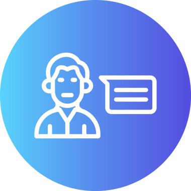 Arkadaşlık Mesajı Çizgisi Gradyan Çemberi Simgesi, Basit Tasarımlı Vektör Resimleri