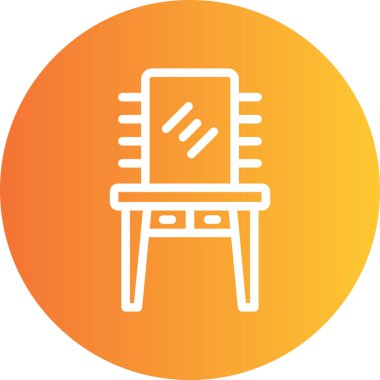 Vanity Line Gradyan Çemberi Simgesi, Basit Tasarımlı Vektör İllüstrasyonu