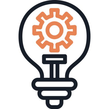 İnovasyon Ampul Çizgisi Simgesi, Basit Tasarımlı Vektör Resimleri