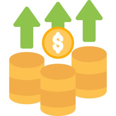 Artan Fiyatlar Düz Simgesi, Basit Tasarımlı Vektör Resimleri