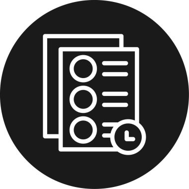 Görev Tarihi Satırı Çemberi BG Simgesi, Basit Tasarımlı Vektör Resimleri