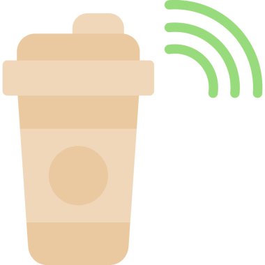 Kahve Dükkanı Şekeri Çevrimiçi Düz Simge, Basit Tasarımlı Vektör İllüzyonu