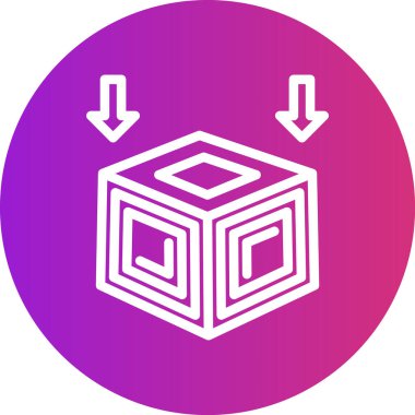 Lojistik Paketleme Çizgisi Gradyan Çemberi Simgesi, Basit Tasarımlı Vektör Resimleri