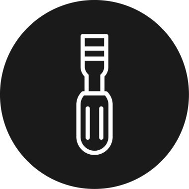 Ahşap Keski Çizgisi Çemberi BG Simgesi, Basit Tasarımlı Vektör İllüstrasyonu