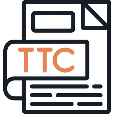 TTC Satır Simgesi, Basit Tasarımlı Vektör İllüstrasyonu