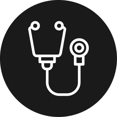 Stetoskop Çizgisi Çemberi BG Simgesi, Basit Tasarımlı Vektör Resimleri