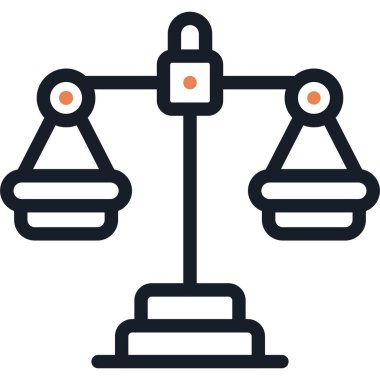 Adalet Hattı Simgesi, Vektör İllüzyonu Basit Tasarımlı Ölçekler