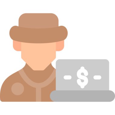 Dolandırıcılık Düz Simgesi, Basit Tasarımlı Vektör Resimleri