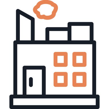 Fabrika Çizgisi Simgesi, Basit Tasarımlı Vektör Resimleri