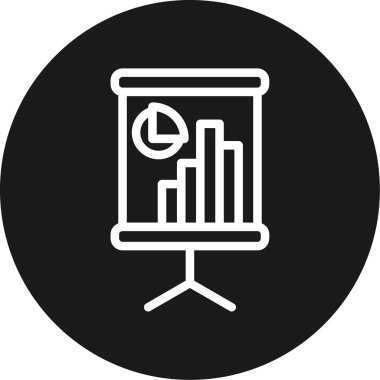 İş Ölçüm Çizgisi Çemberi BG Simgesi, Basit Tasarımlı Vektör Resimleri